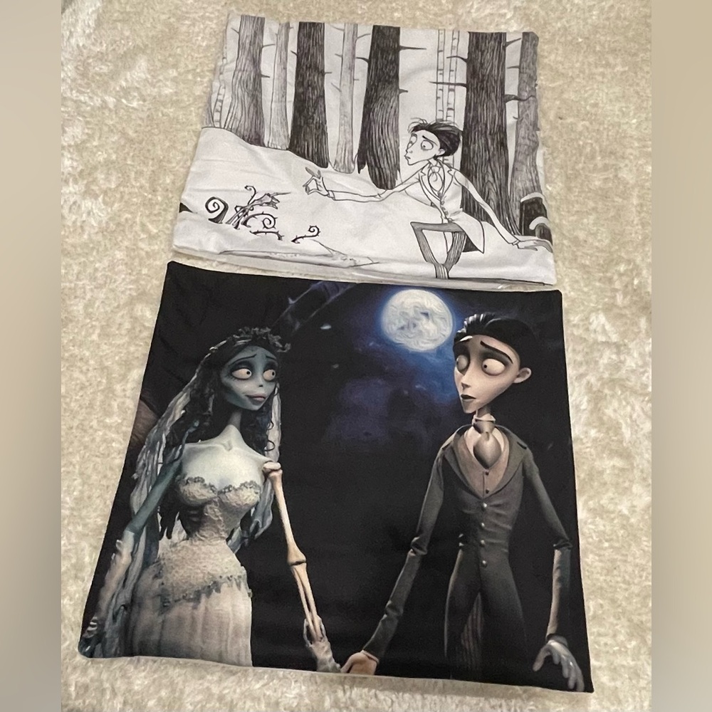 Corpse Bride 2 Pillow Covers 17x17 Tim Burton Johnny Depp Goth Halloween Spooky